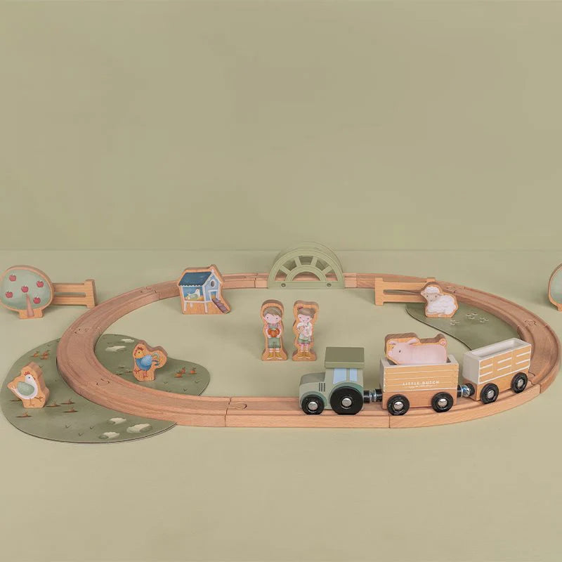 Дървено Влакче с Релси Little Farm