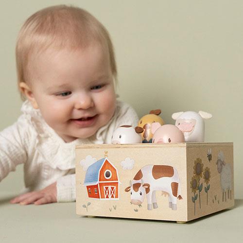 Дървена Музикална Бебешка Играчка Pop-Up Little Farm