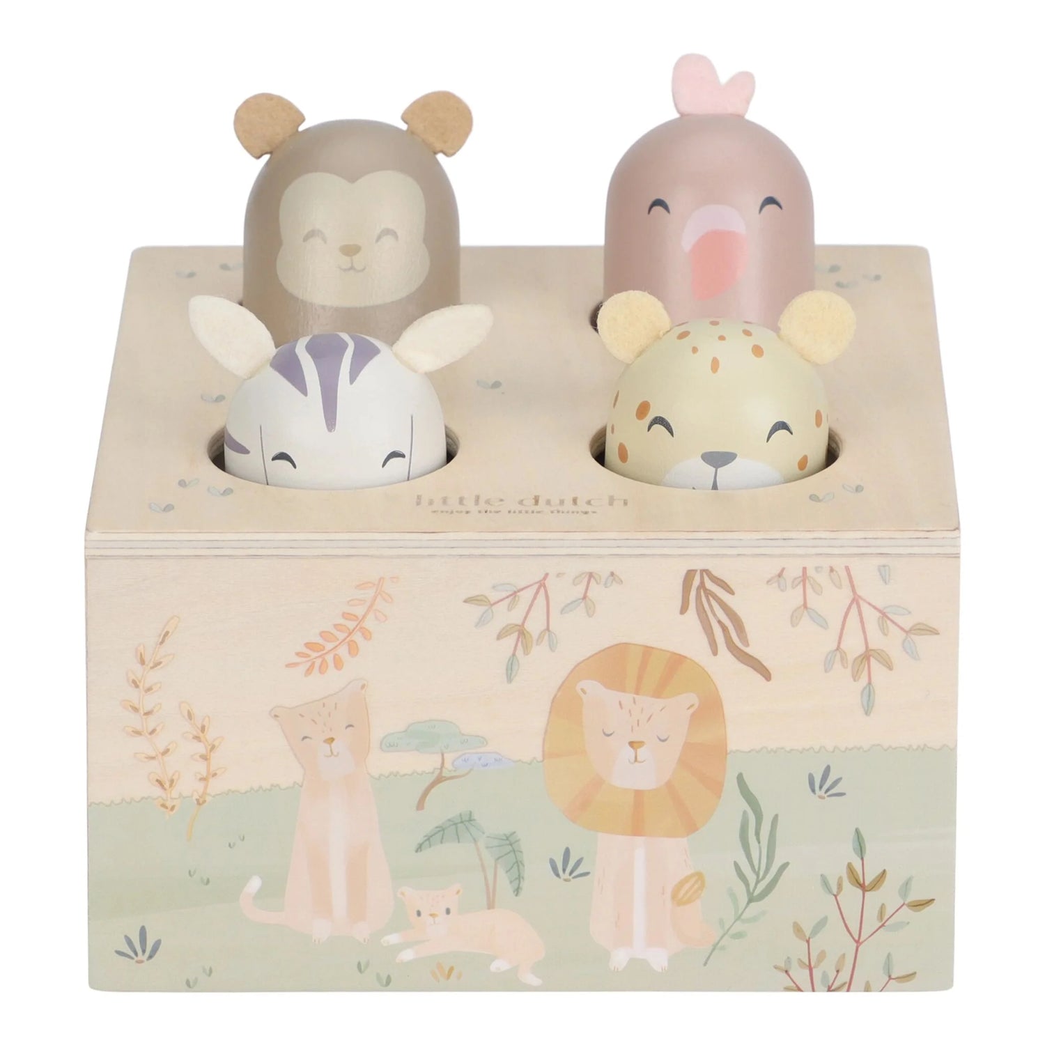 Дървена Бебешка Играчка Pop-Up - Safari Friends