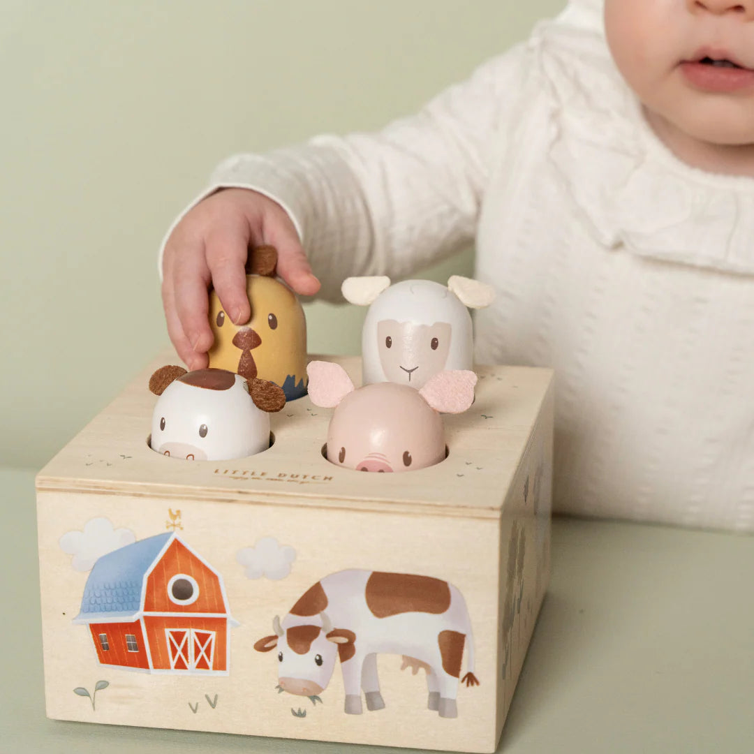 Дървена Музикална Бебешка Играчка Pop-Up Little Farm