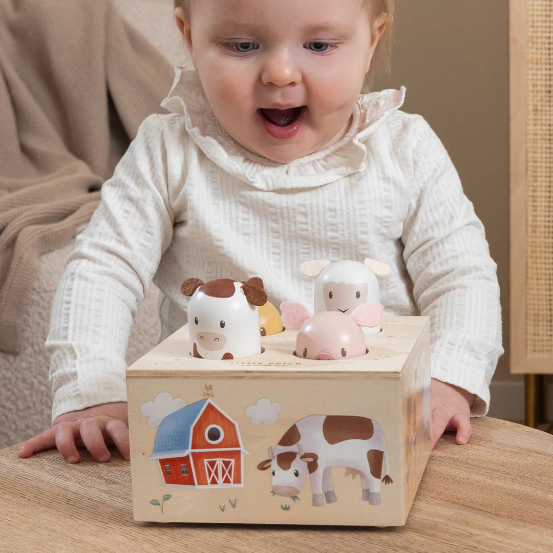 Дървена Музикална Бебешка Играчка Pop-Up Little Farm