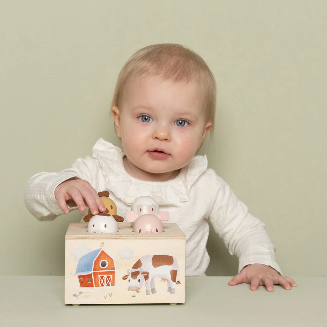 Дървена Музикална Бебешка Играчка Pop-Up Little Farm